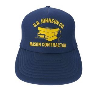 Vintage Trucker Hat D.H. Johnson Mason Contractor Foam Snap Back Baseball Cap